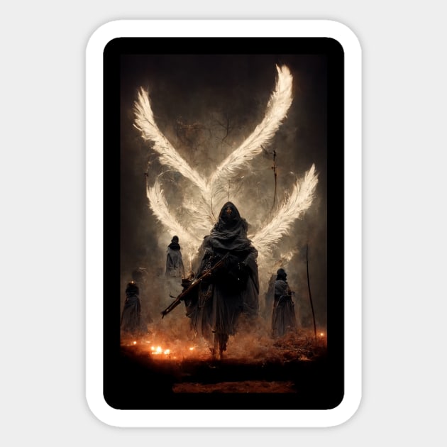 Fallen Angel With Savage Weapons Sticker by BarrySullivan